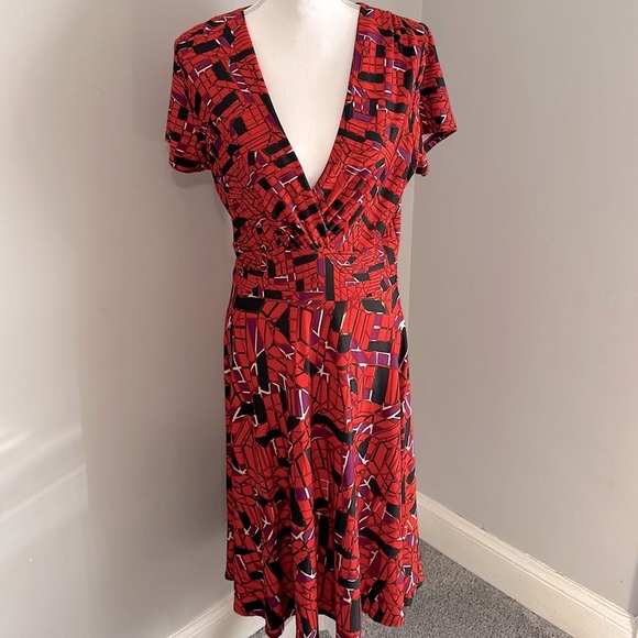 Shelby & Palmer Dresses & Skirts - VTG Sherpa &‎ Palmer Aztec Geometric Sleeveless V Neck MIDI Dress Sz Large